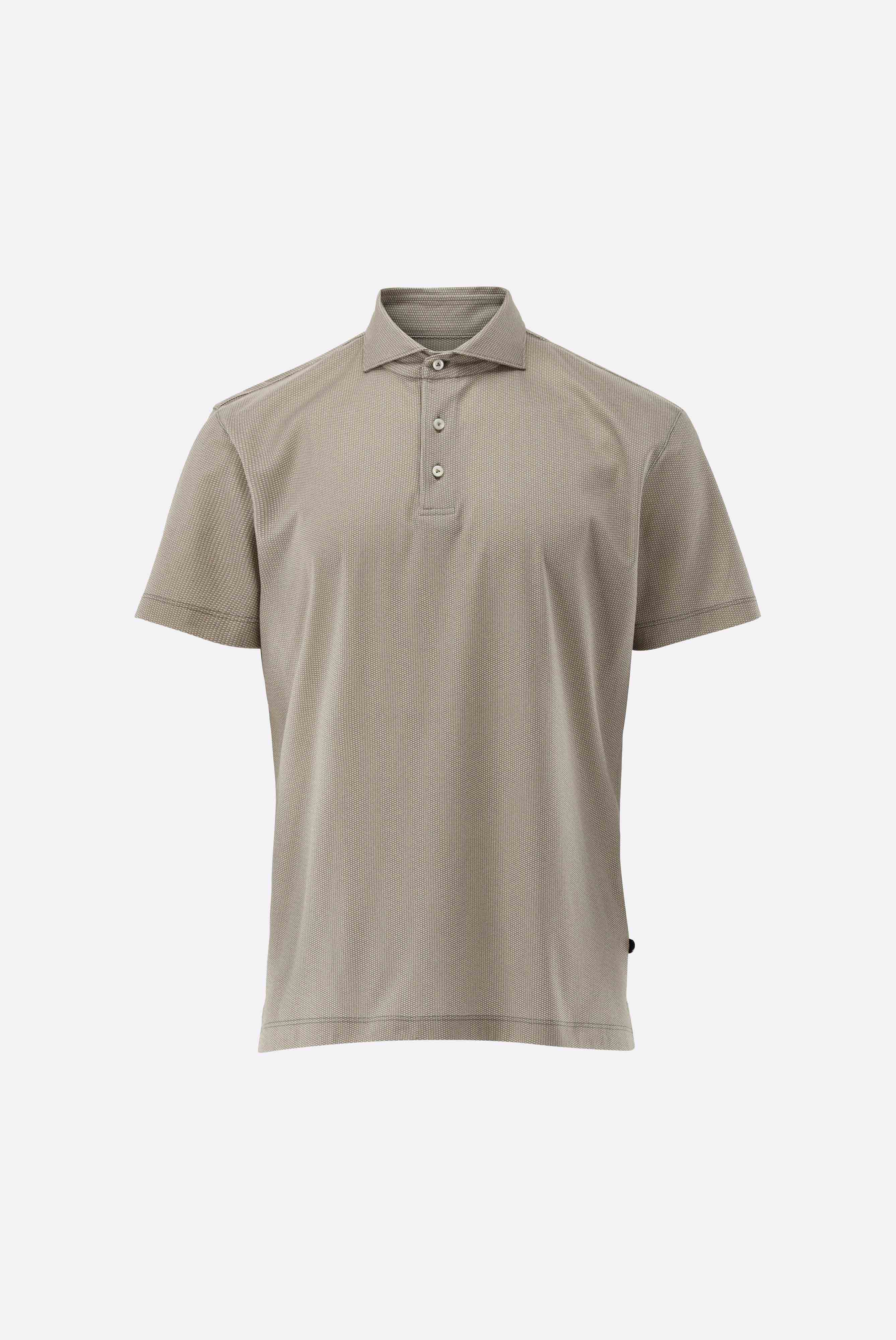 Áo polo tay ngắn jersey Swiss Cotton Meisterwerk cao cấp, in họa tiết micro-design