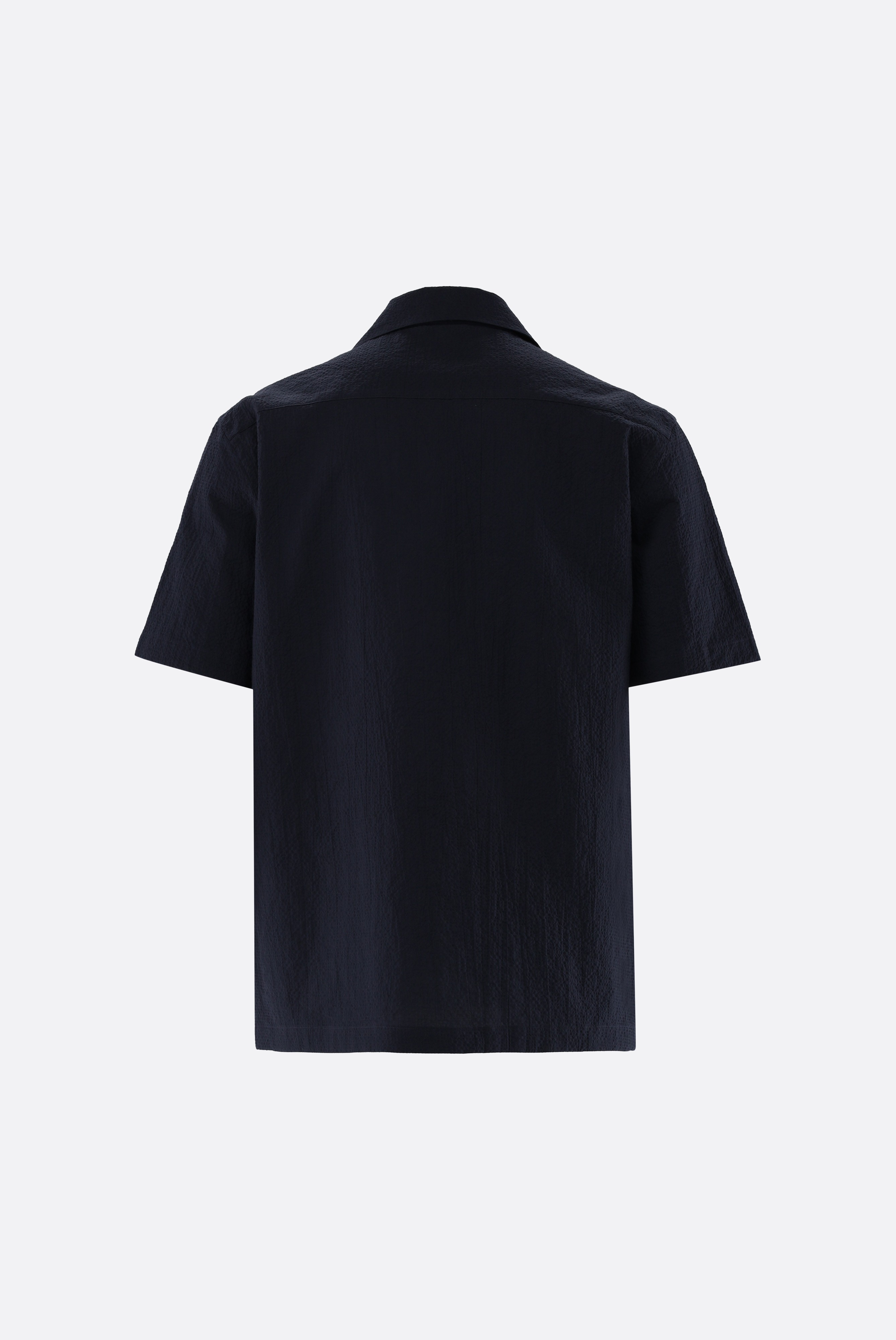 Áo sơ mi tay ngắn cổ Cuba Cotton seersucker, Trơn
