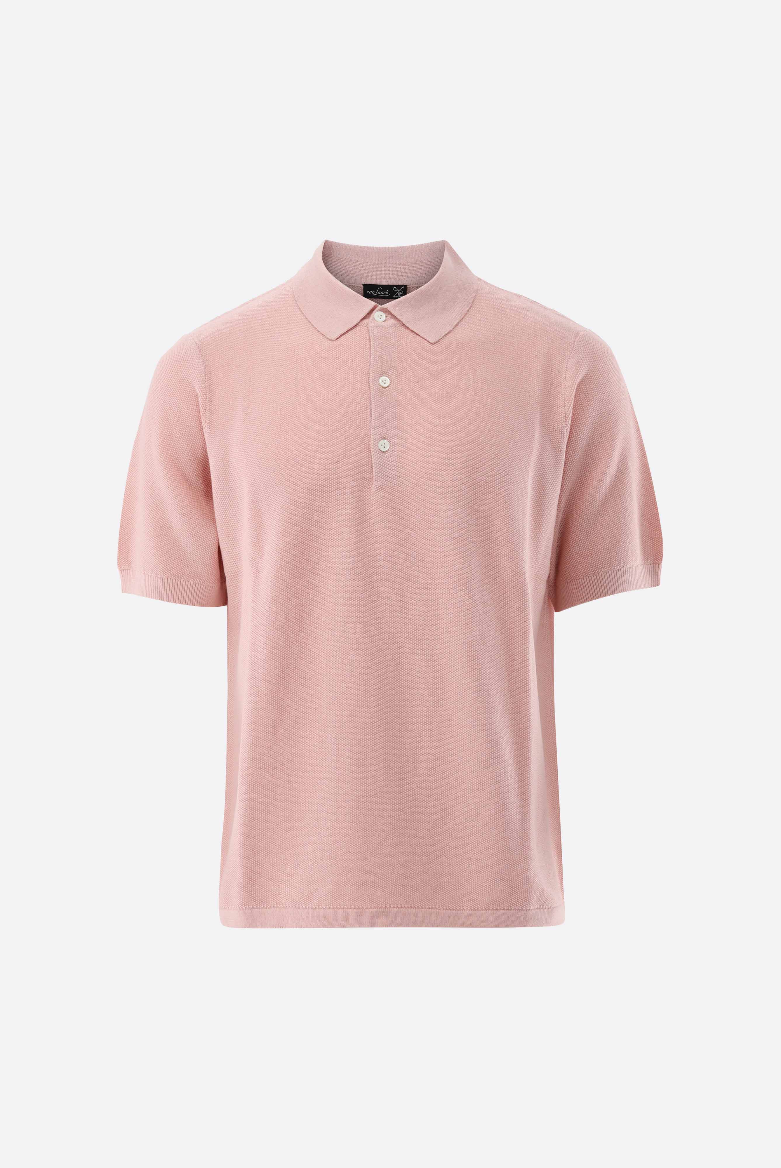 Áo polo Hỗn hợp cotton và linen, Hiệu ứng washed, có kết cấu, Dệt kim
