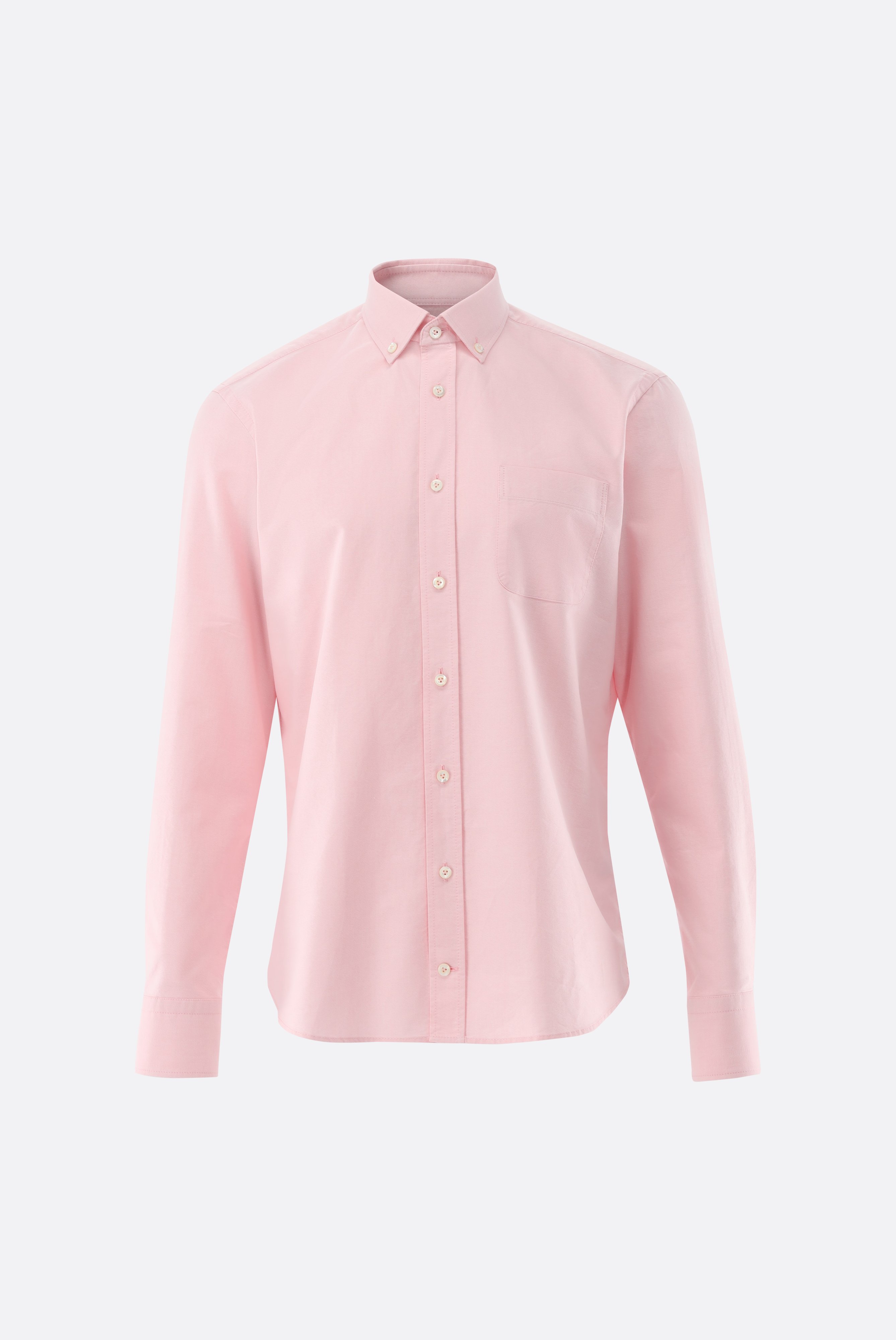 Áo sơ mi cổ button-down oxford hữu cơ trơn, Wash nhẹ