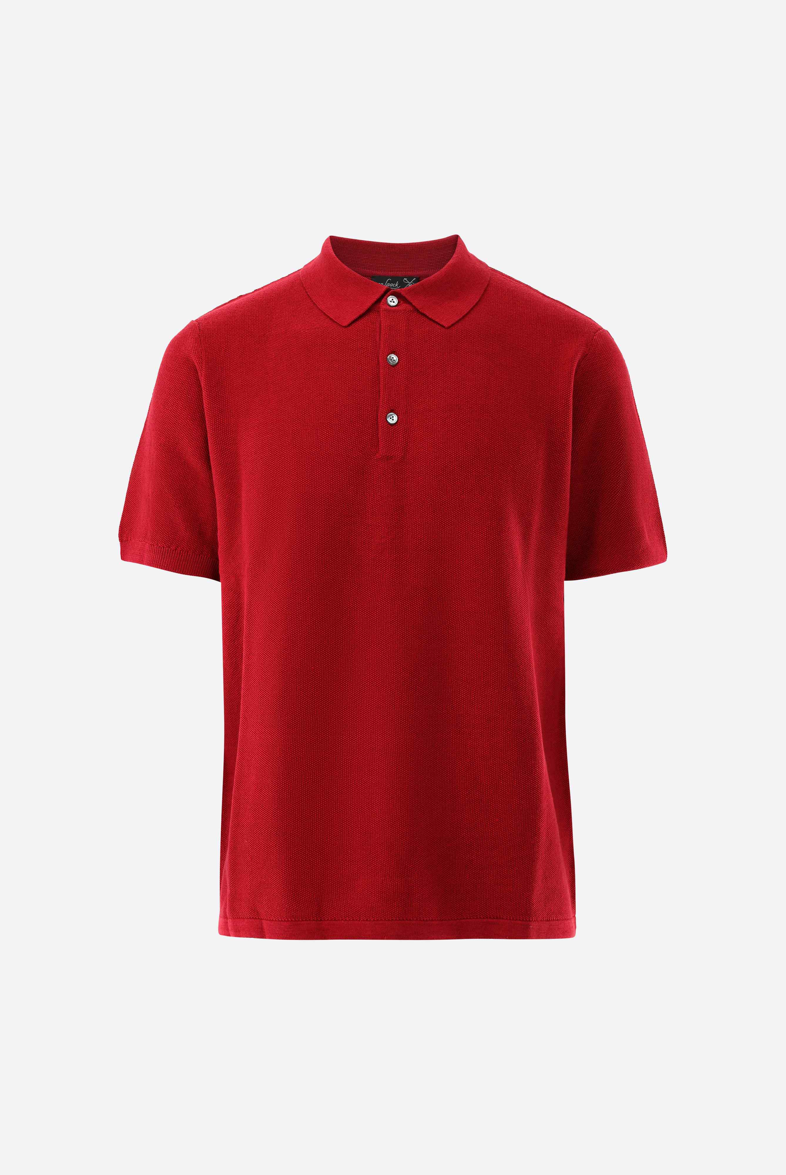 Áo polo Hỗn hợp cotton và linen, Hiệu ứng washed, có kết cấu, Dệt kim