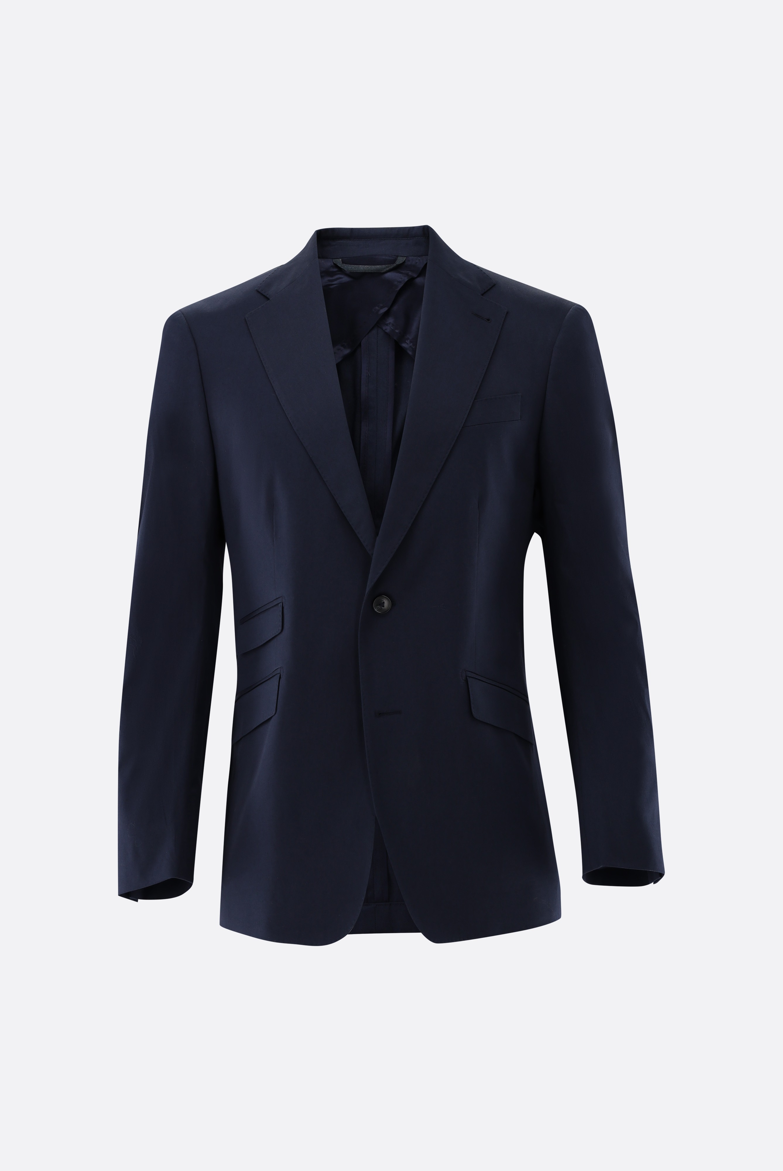 Áo vest Cotton co giãn trơn, Lót một phần, có túi, Zero Gravity, 9,5cm Notch Lapels, Breast, Flap&Ticket