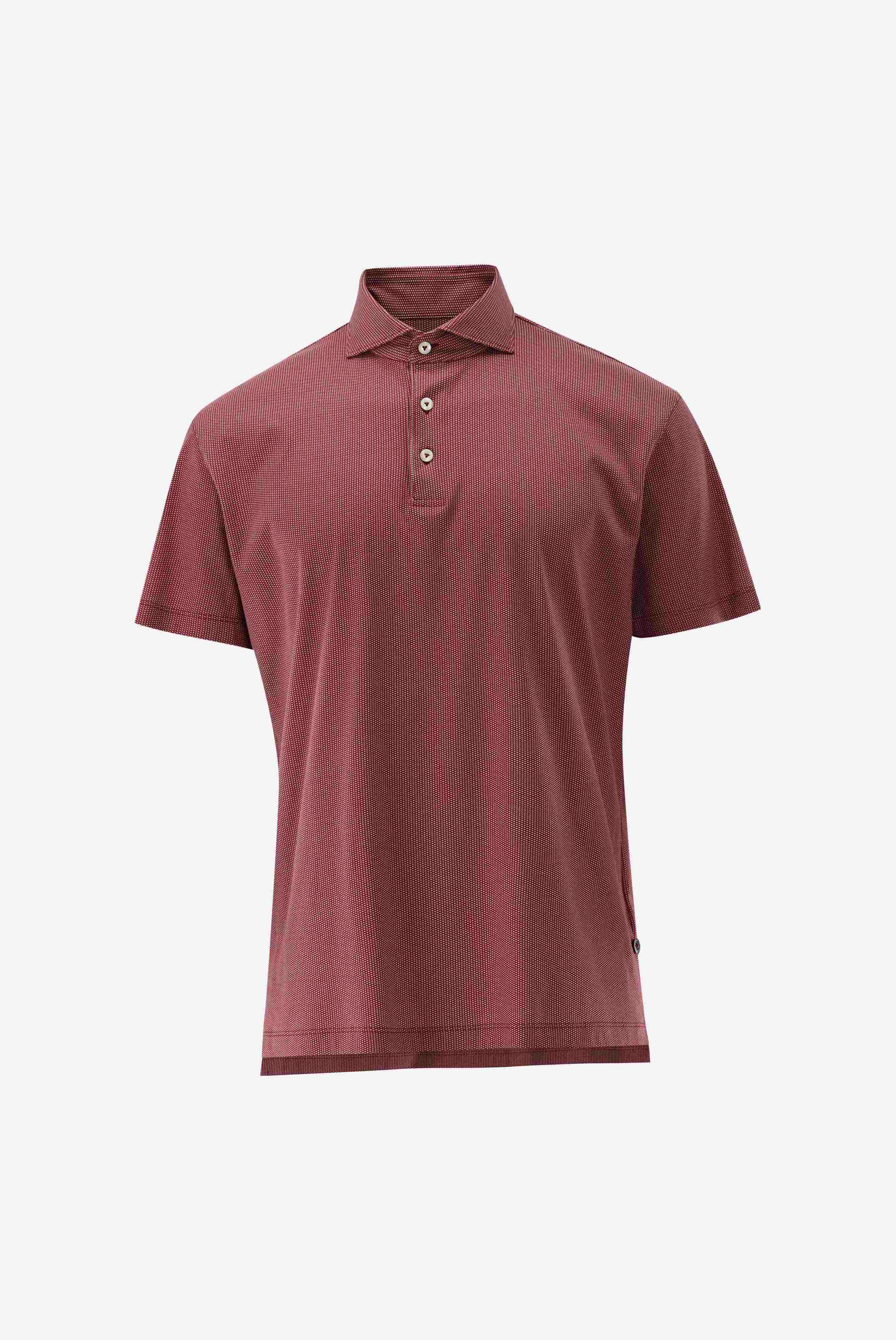 Áo polo tay ngắn jersey Swiss Cotton Meisterwerk cao cấp, in họa tiết micro-design