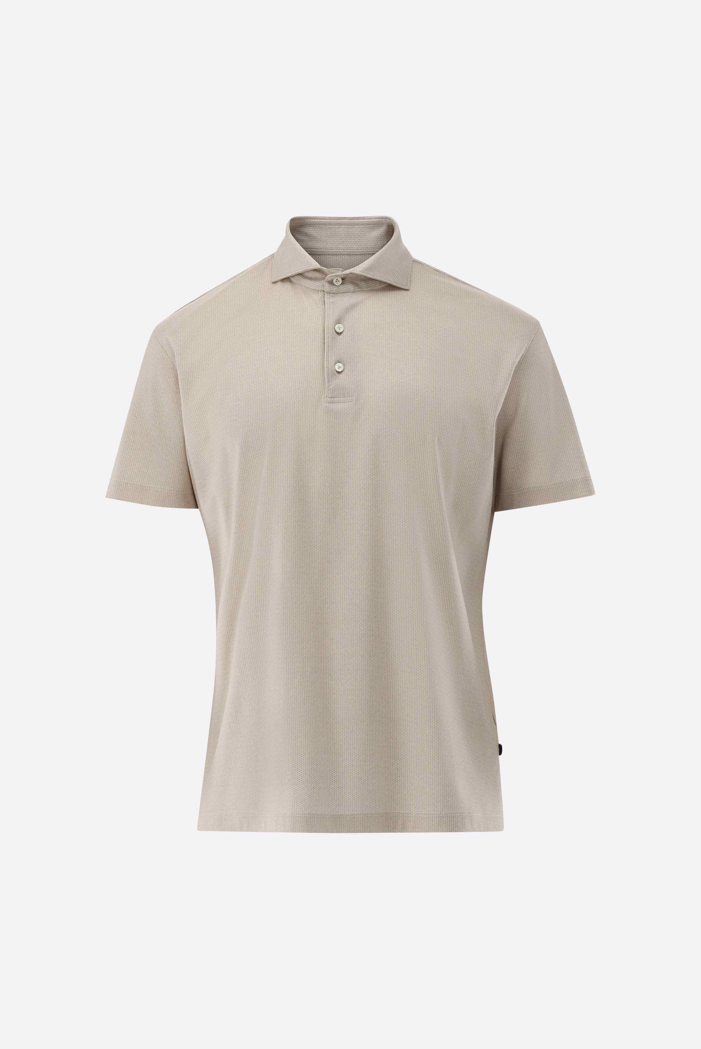 Áo polo tay ngắn jersey Swiss Cotton Meisterwerk cao cấp, in họa tiết micro-design