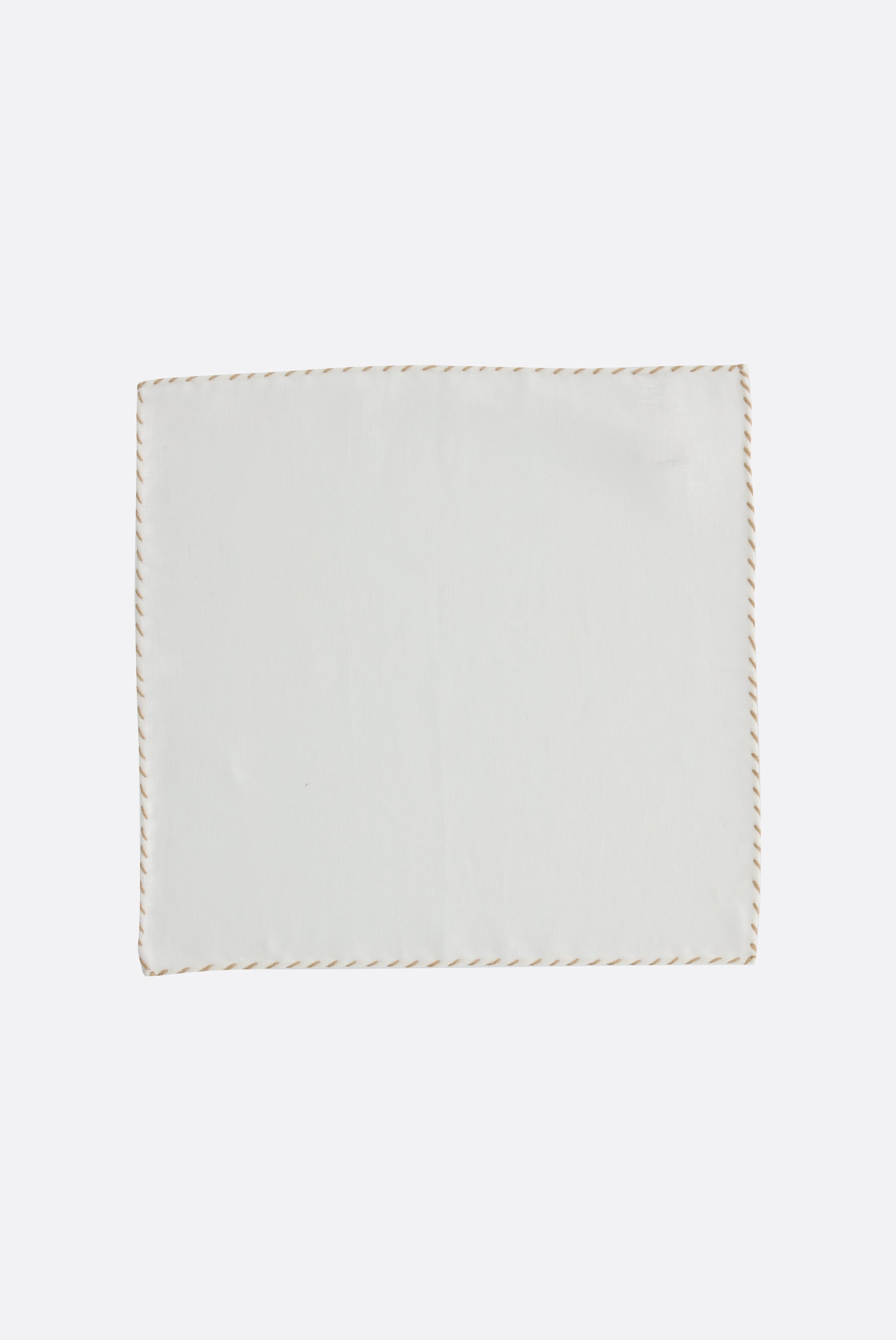 Khăn cài túi áo Linen trơn, Thick Stitched Contrast Seam