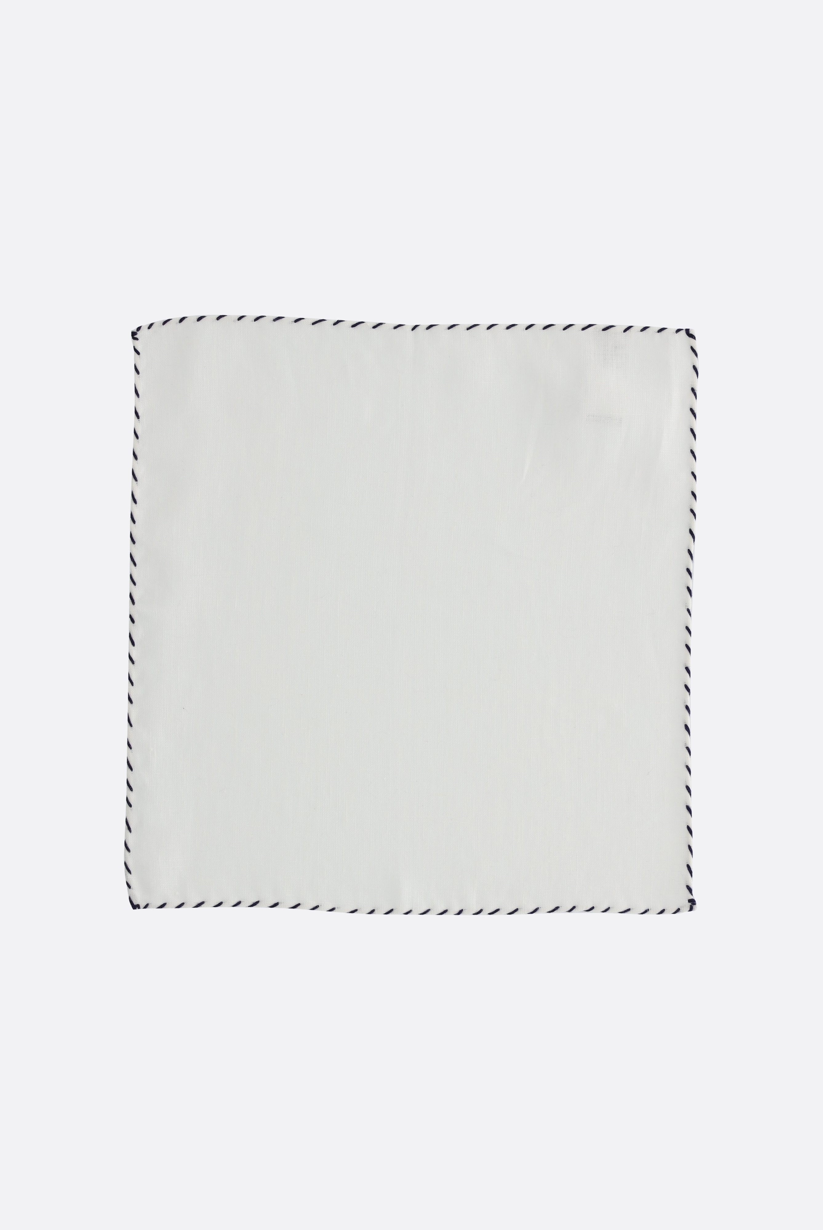 Khăn cài túi áo Linen trơn, Thick Stitched Contrast Seam