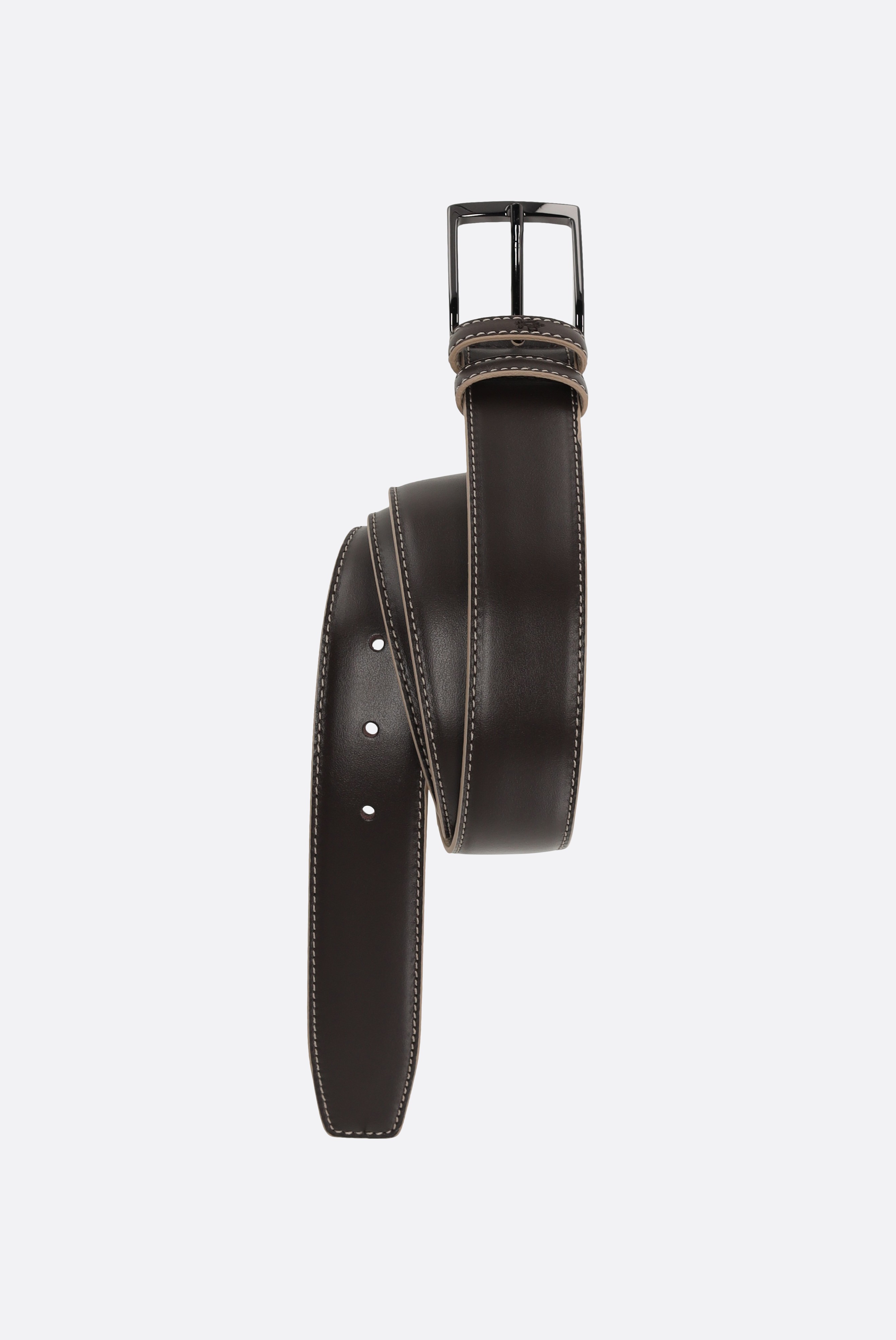 Thắt lưng Có chi tiết tương phản, Sản xuất tại Ý, 3.5cm Leather Lining Stitching